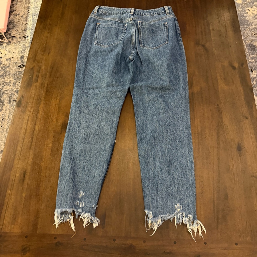 ASOS Ripped‎ Blue Straight Leg Jeans - Picture 5 of 7